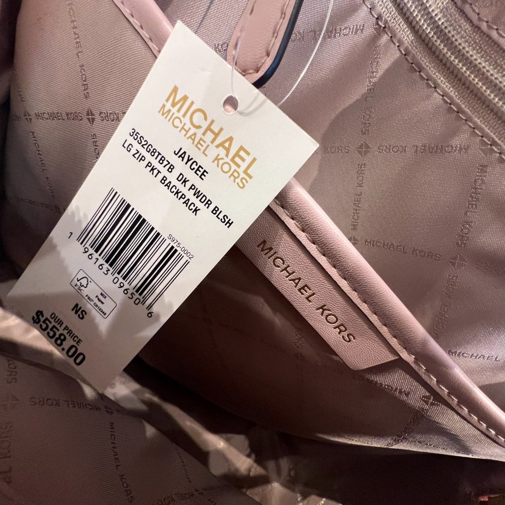 Michael Kors Jaycee Large Zip Pocket Backpack MK Pink - Picture 8 of 10